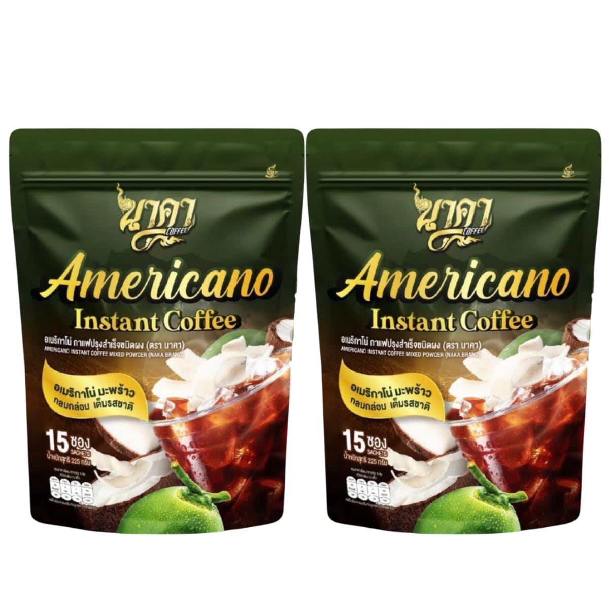 NAKA COFFEE Americano Instant 15 Sachets x 2 Packs