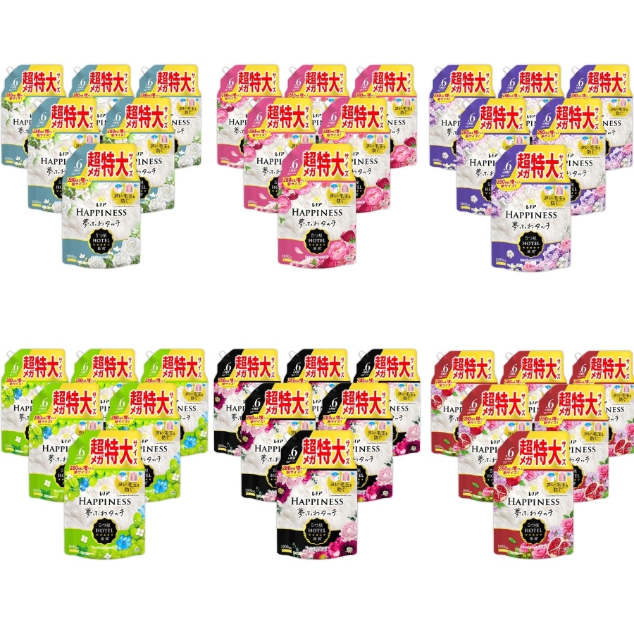 レノアハピネス 夢ふわタッチ 柔軟剤 詰め替え 1,900mL×6袋セット