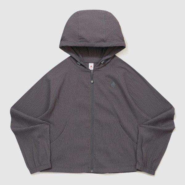 ジャケット BQK QR222OJK51-PGR 女性 プチ プリーツ ルーズフィット 軽量 ウーブン ジャケット / PURE GREY