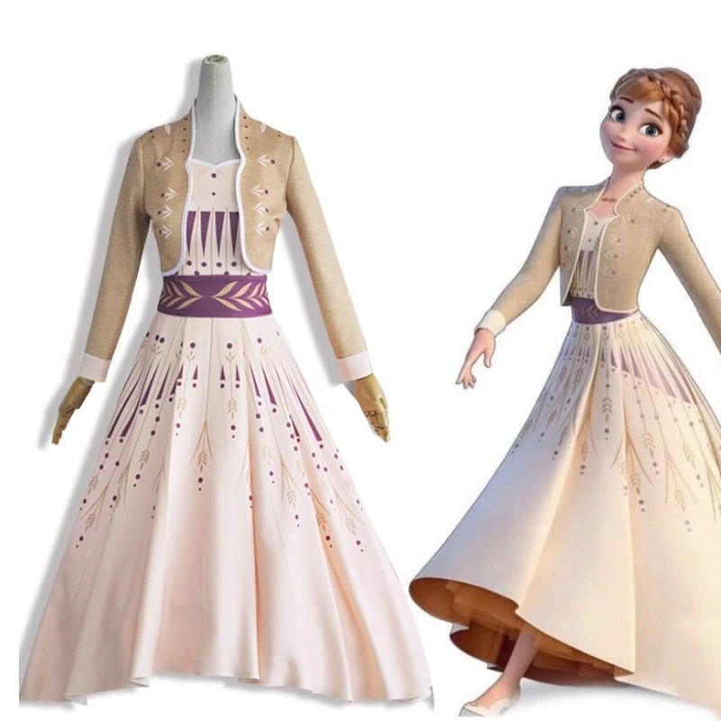 衣装 ハロウィン ドレス 仮装 プリンセス Anna コスプレ 衣装 アナ コスプレ イベント アナと雪の女王2 大人 コスチューム ワンピース