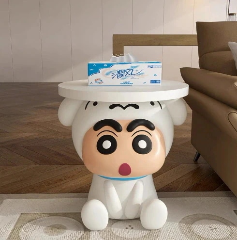 2025新デザインクレヨンしんちゃんの白いリビングソファサイドのいくつかのティーテーブルはベッドの小戸型の床に置くことができます サイドテーブル