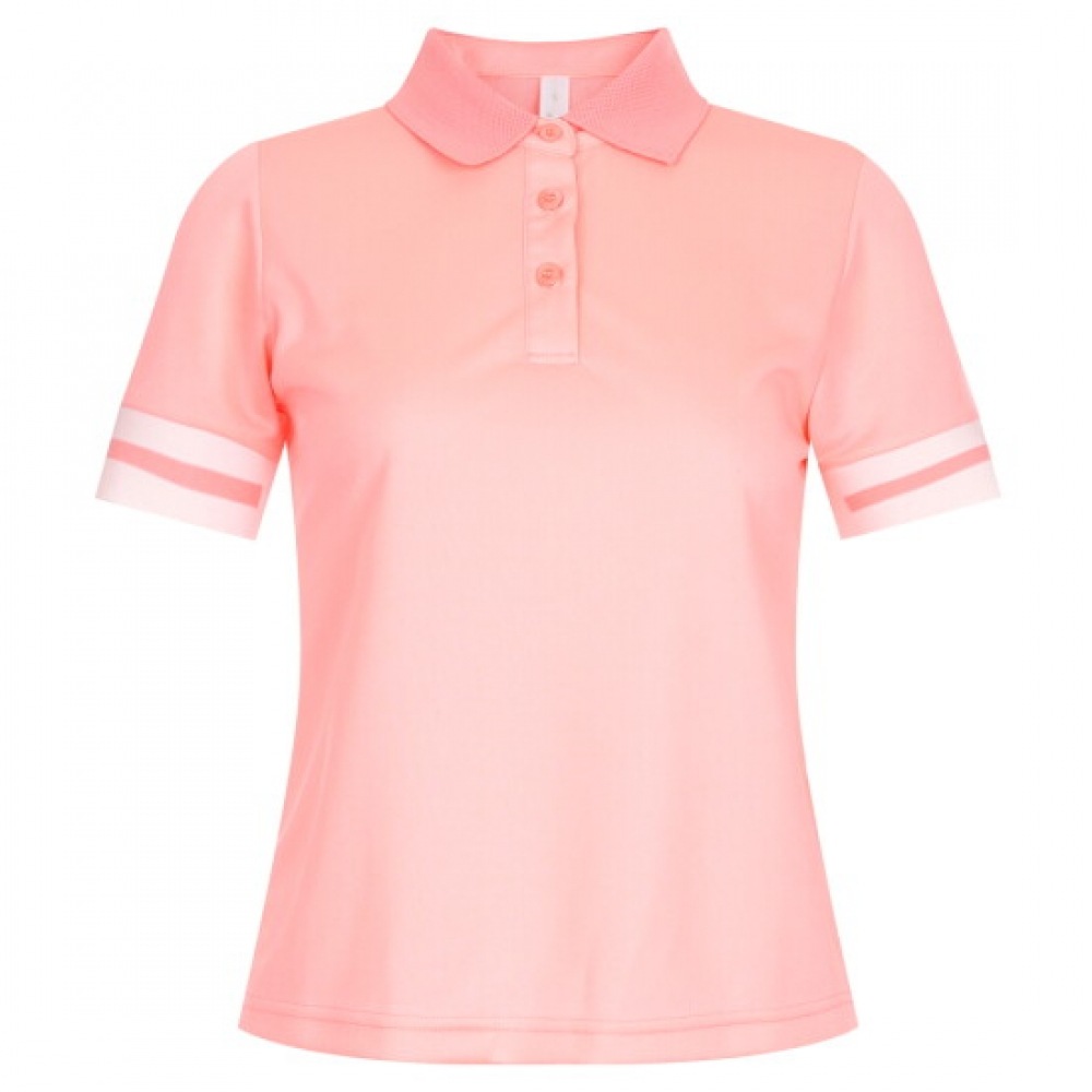 ショップアン レディース カラーネック ストレッチ 半袖 ゴルフTシャツ LB-WSH-20690 ピンク
