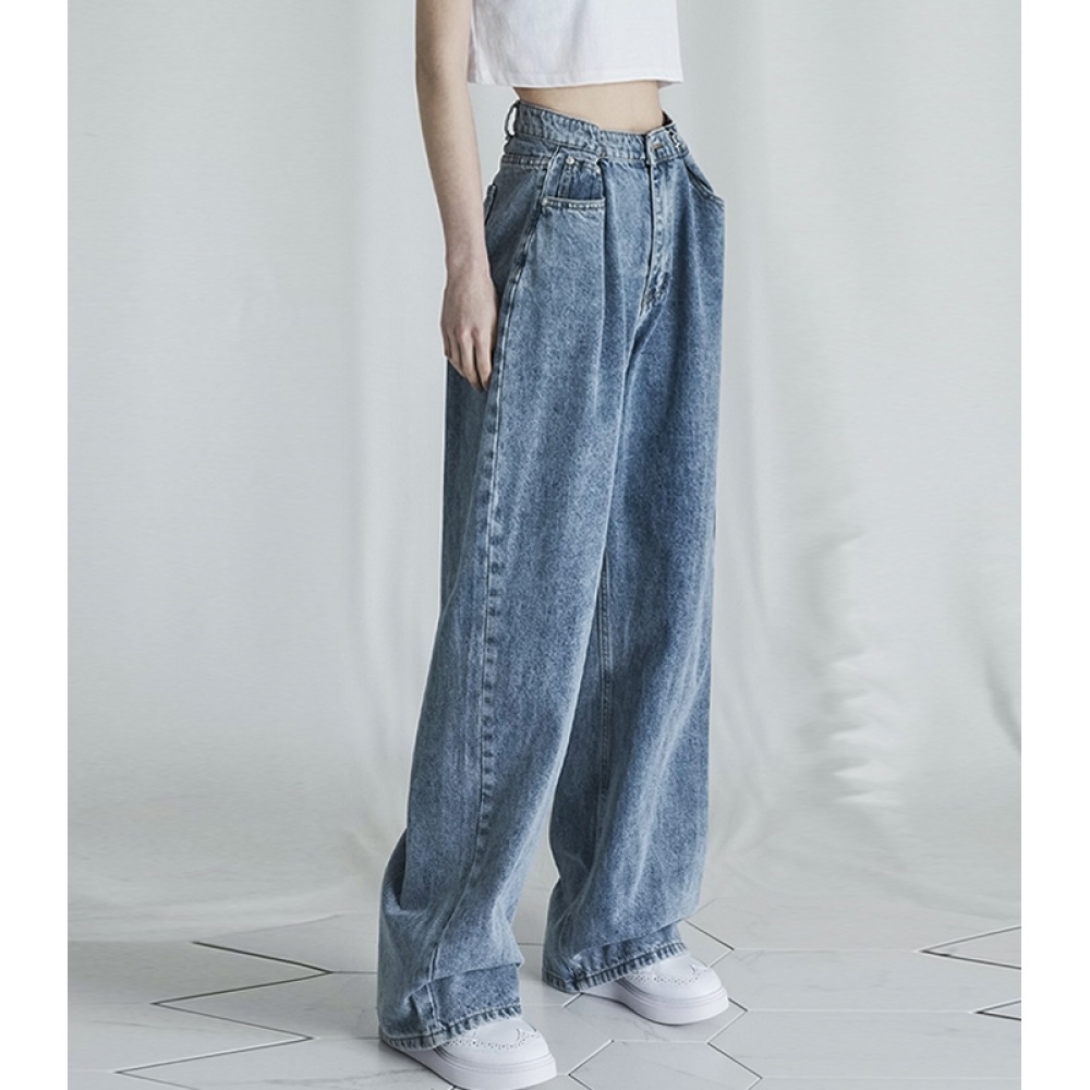 AVANDRESS バックルワイドデニムパンツ ストーンブルー