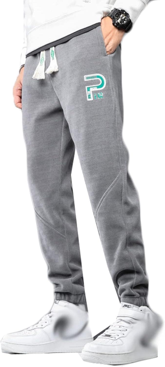 ロングパンツ 秋冬 メンズ ジョガーパンツ コーデュロイ 厚手 カジュアル スウェット 暖かい パンツ オシャレ アルファベット 刺繍 ふんわり コンフォート 大きいサイズ デーパー