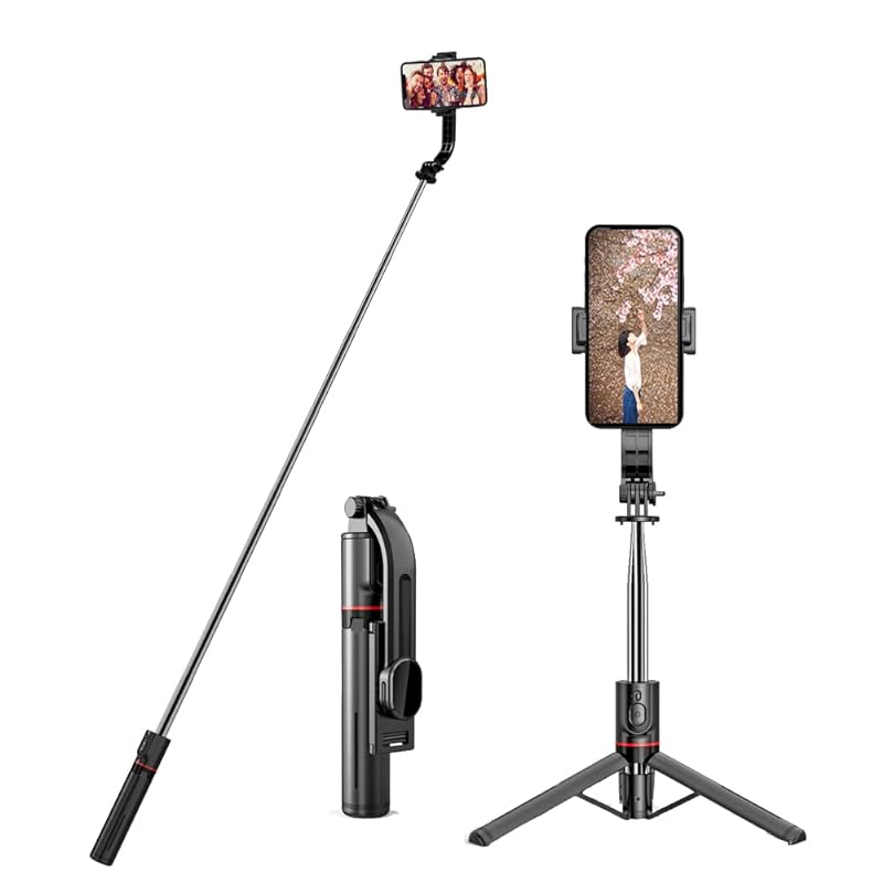 Rakumin 自撮り棒 一体化 セルカ棒 bluetooth スマホ 三脚一脚兼用 iphone Android対応 無線 小型 iphone6 s/iphone7 /iphone8 / ipho