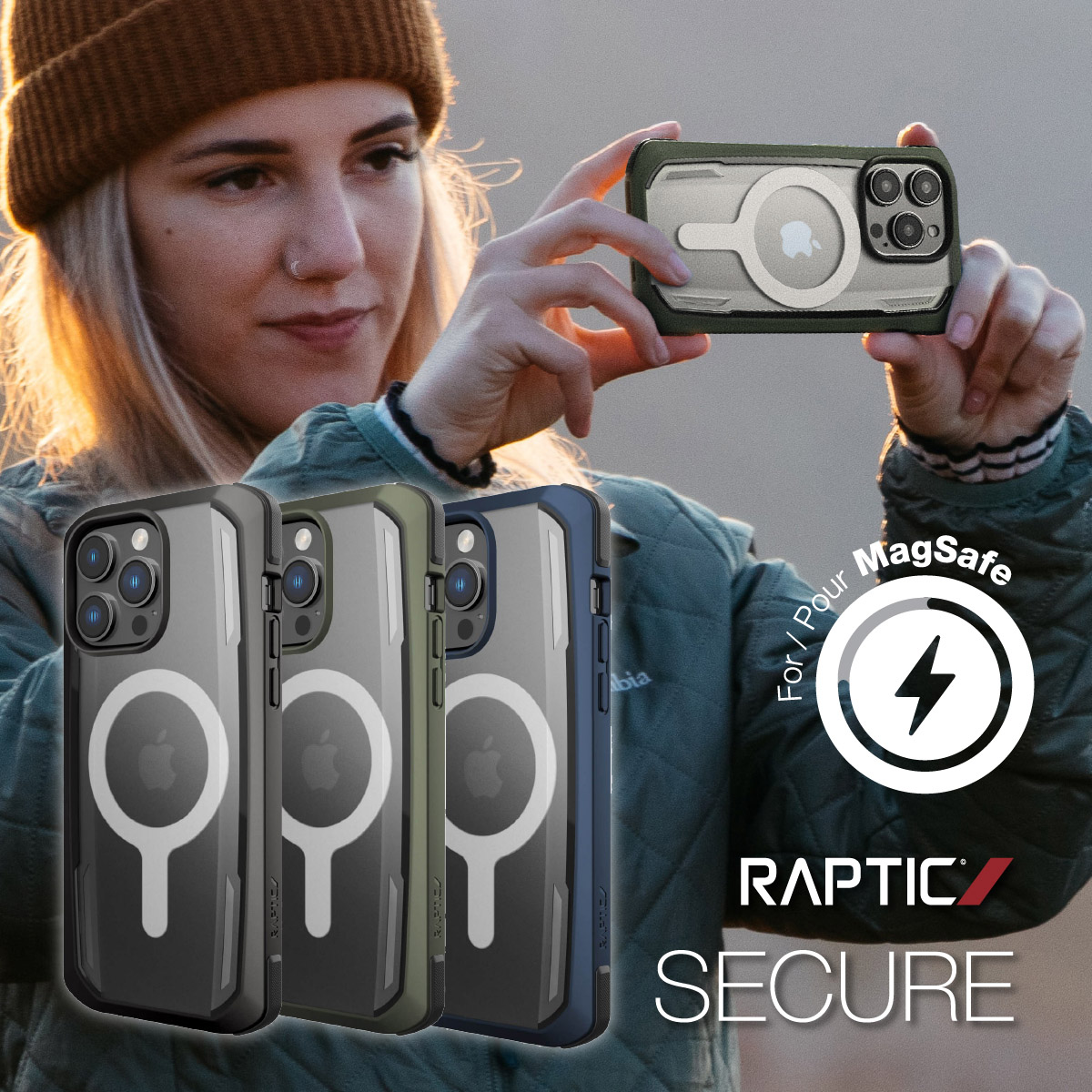 iPhone14 Pro 対応 ケース カバー MagSafe 対応 マグネット クリア シンプル スマホケース 耐衝撃 マグセーフ対応 薄型 スマホカバー Secure MagSafe RAPTIC