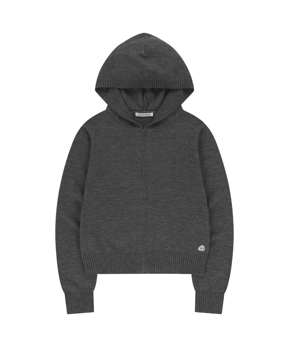 【COYSEIO】 SOFT KNIT ZIP-UP : CHARCOAL
