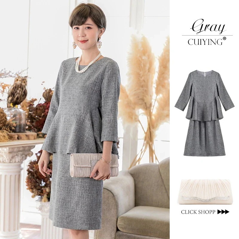 【CY.上品】 七分袖 ワンピ今週の割引は 25% オフですースセット ママスーツ スーツ セットアップ スーツセット 卒業式 入学式 入園式 通勤 セットアップ フォーマル