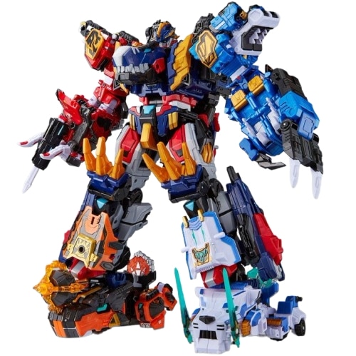 レックスカイザー D6 セット (レックスカイザー + バーニングケラー, フローズンタイガー + マグキロ, サンダーティラ) (最強恐竜 ミニ特攻隊)