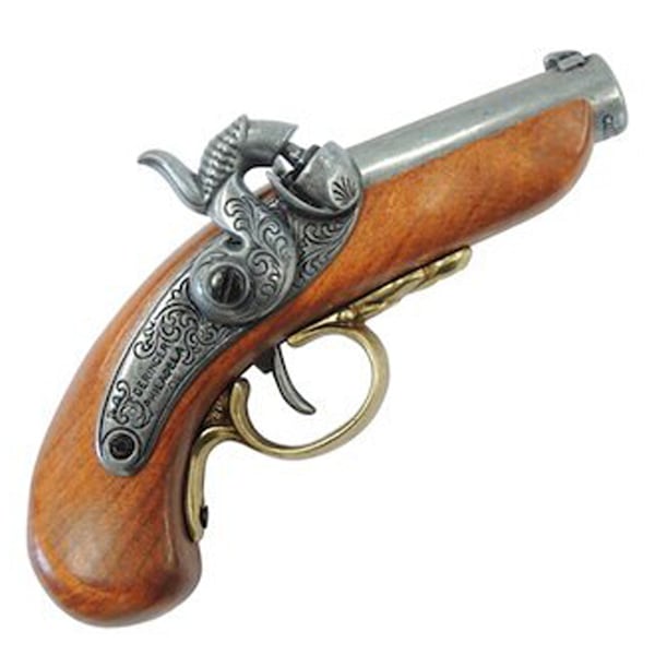 モデルガン デリンジャー フィラデルフィア DENIX デニックス 1018 17.5cm レプリカ 小型ピストル 銃 コスプレ 小物 模造 復刻銃 古式 西洋 リアル 美術 ディスプレイ スペイン