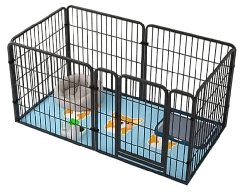 ペットサークル 犬 ペットフェンス サークルケージ ドア付き DIY 室内 屋外 置くだけ 柵 ケージ サークル 犬 セットドア付 6枚 高さ60cm 接続式 簡単組み立て 工具不要 ダブルロック ペ