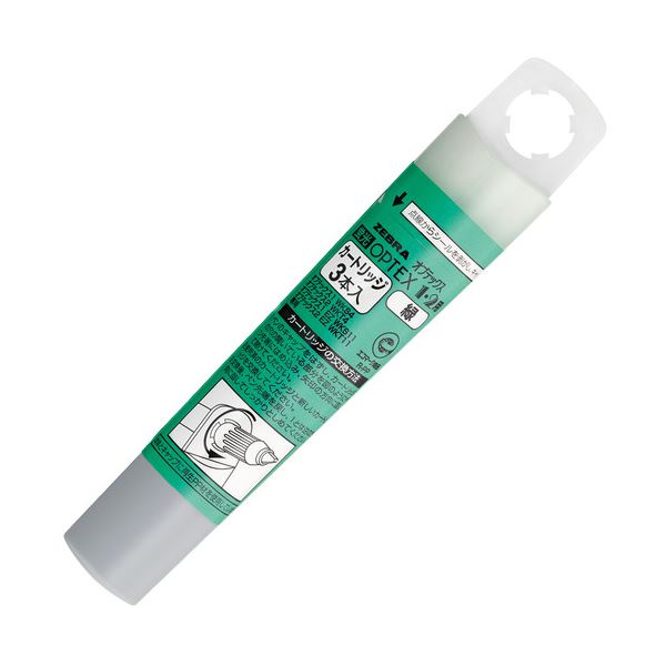 (まとめ) ゼブラ蛍光オプテックス1・2用カートリッジ 緑 RWK8-G 1ケース（3本） (×100セット) 8,409円
