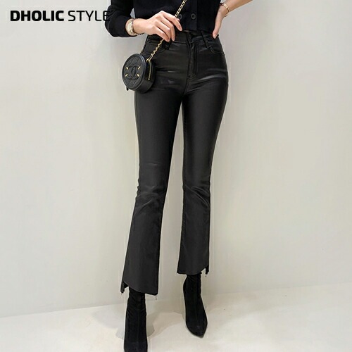 [メガ割りSALE]アシメカットフレアコーティングパンツ・p288788