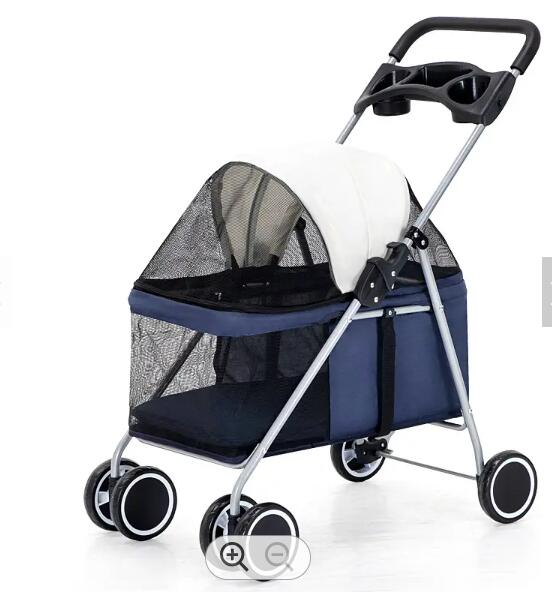 ペットカート　4輪旅行用 ペットトロリー 屋外折りたたみ式犬猫カートキャリア旅行ペットベビーカー