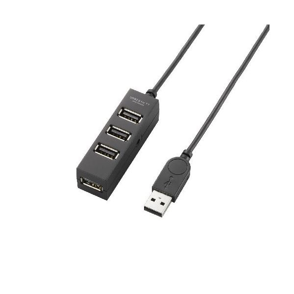 (まとめ)エレコム TV用4ポートUSB2.0ハブ U2H-TV003SBK(×2セット) 5,975円
