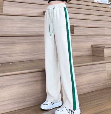 スポーツウエア ジャージ サイドライン 運動 ウエストゴム パンツ スウェット フレアワンピース ロング丈 スリム 細身 ストレート スマート 伸縮性 かわいい シンプル カジュアル 大人 こなれ感ルームウェア