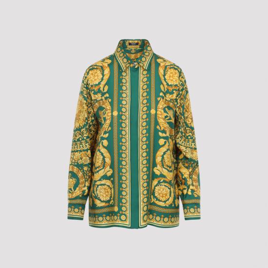 VERSACE Women Shirts 1001360 1A04236 5GD10 EMERALD GOLD