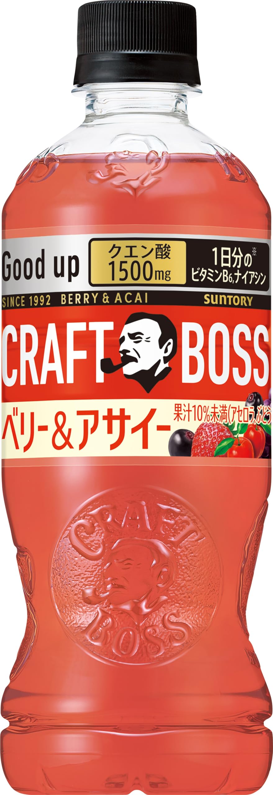 サントリー ボス BOSS ベリー＆アサイー 果汁入り ビタミン クエン酸 ナイアシン 500ml×24本