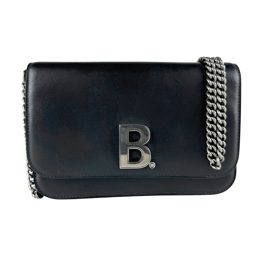 バーバリー BURBERRY チェーンウォレット レザー ブラック レディース z9825