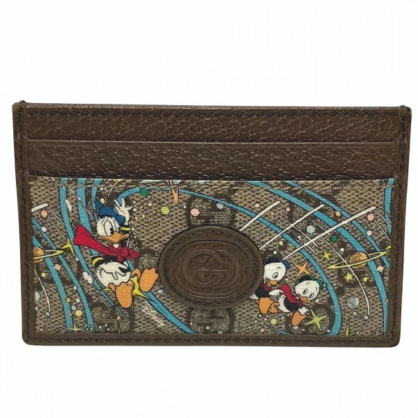 グッチ 647942 GGスプリーム ディズニー ドナルドダック パスケース 【中古】