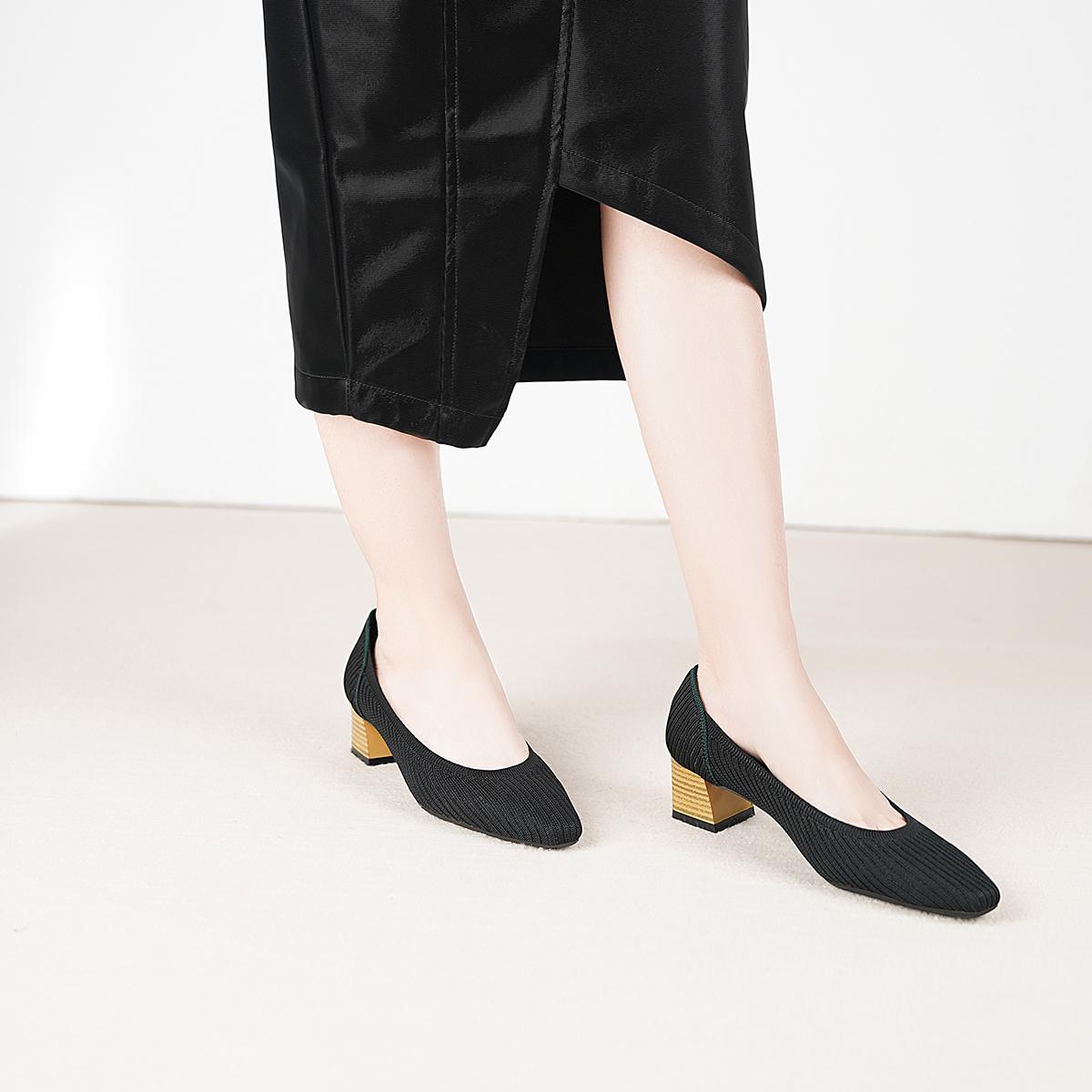 【急速出荷!】ハイヒール パンプス 痛くない メッシュ 王妃靴 レディース シンプル フォーマル 幅広 走れる 太めヒール 脱げない オフィス シューズ