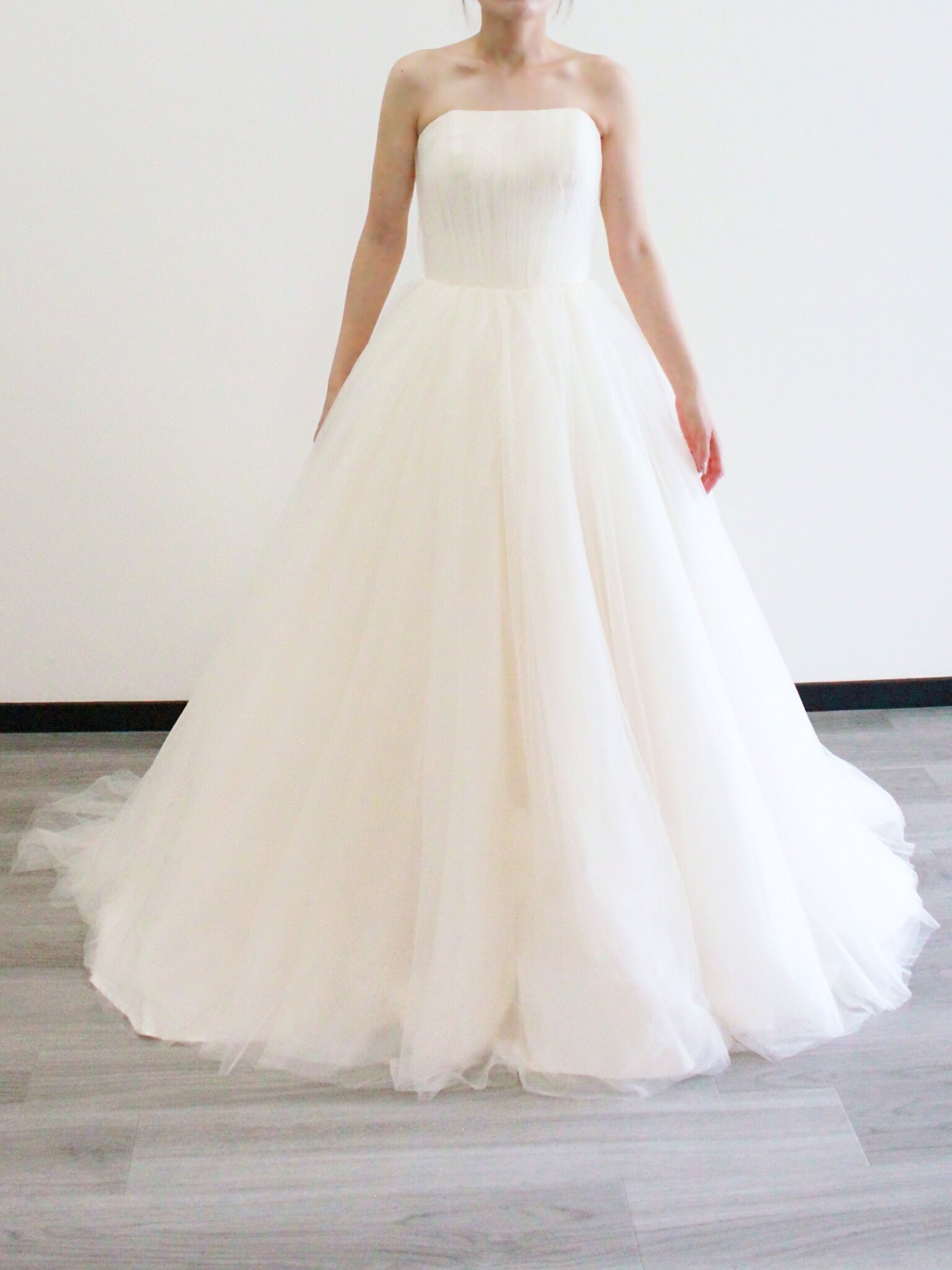 ウェディングドレス アイボリー フレアスカート オフショルダー サッシュベルト ビロード 花嫁