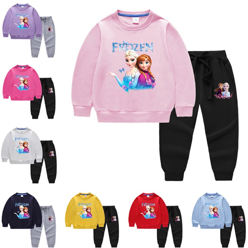 アナと雪の女王 子供服 セットアップ キッズ 上下セット 2点セット 長袖 通学着 通園着 2252