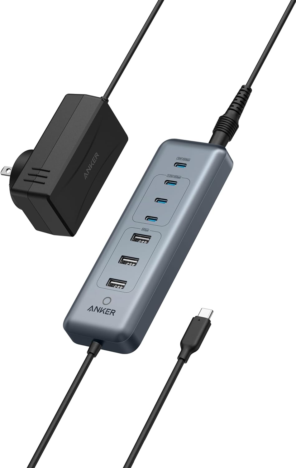 Anker USB-C データ ハブ (8-in-1, 5Gbps) 高速データ転送 最大100W充電 USB PD対応 45Wアダプタ付属 USB-Cポート USB-Aポート搭載 Macbook