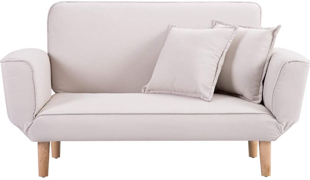 Beigeソファ 幅106 ソファ ソファ- クッション付 軽量 コンパクト 2人掛け 一人暮らし ベッド ソファ Beige 15,768円