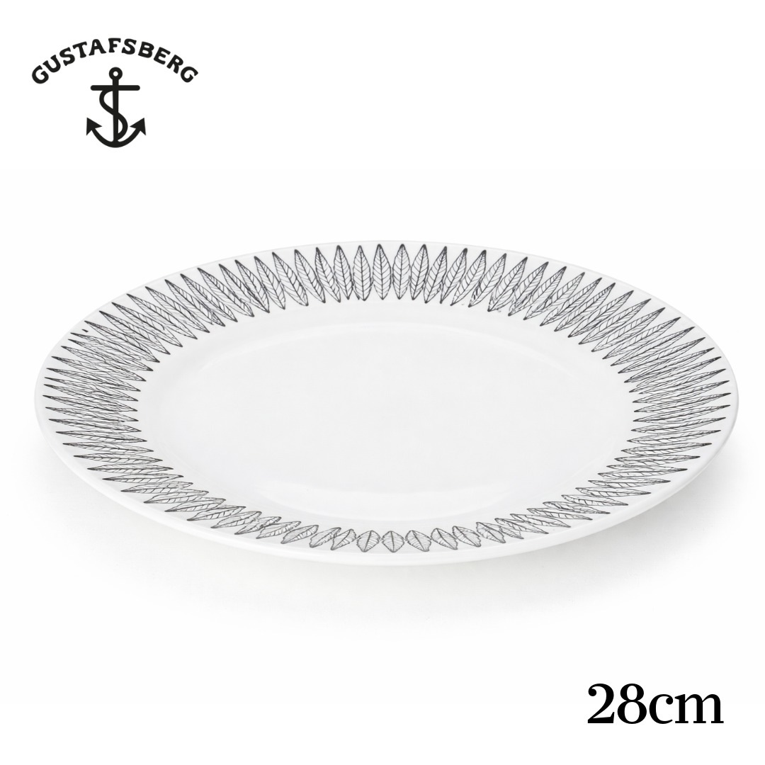 グスタフスベリ BLACK SALIX プレート 28cm 414161 北欧 食器 大皿 おしゃれ 陶器 ディッシュ 新品