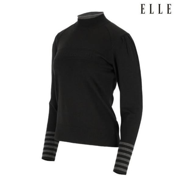 ゴルフセーブゾーン01 女性パフショルダー カラーチップ モックネックセーター 6J63452 199 (45014075)