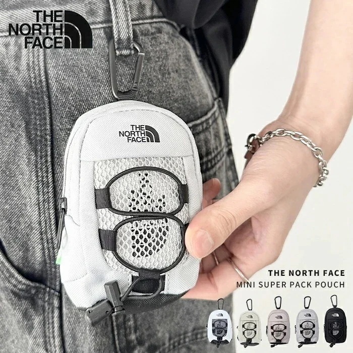 【送料無料】THE NORTH FACE / MINI SUPER PACK POUCH ノースフェイスポーチ ミニポーチ カラビナ付き 収納 コンパクト 小銭入れ 小物入れ マルチ イヤホンケース