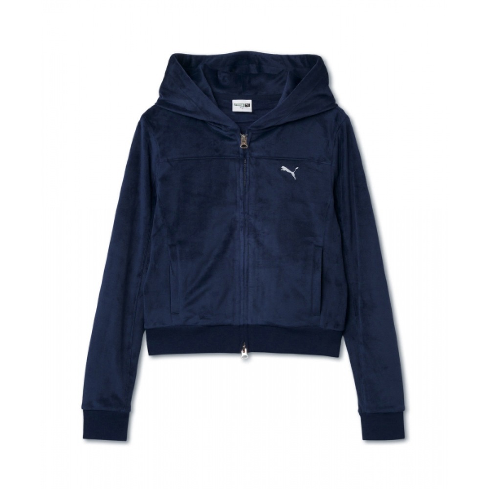 PUMA レディースピアスウィンターパーカージップアップ-ネイビー/940931-01