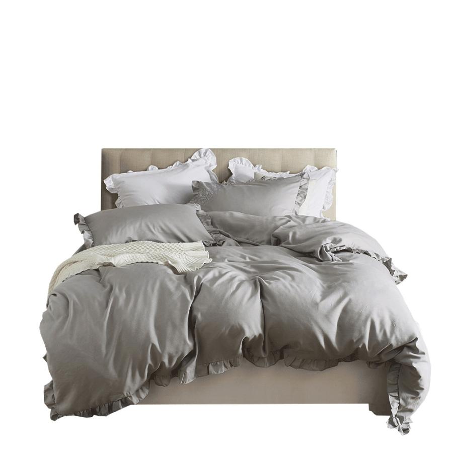 布団カバー ３点セット シンプル 可愛い フリル付き かわいい 通気 吸湿 掛け布団カバー おしゃれ 肌触りいい 枕カバー ベッド用品 簡約 無地