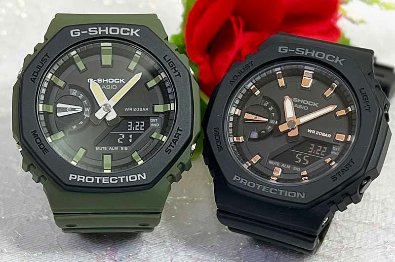 恋人たちのGショック ペアウオッチ G-SHOCK ペア腕時計 カシオ 2本セット gショック GA-2110SU-3AJF GMA-S2100-1AJFアナデジ 電池式 人気 　クリスマス 誕生