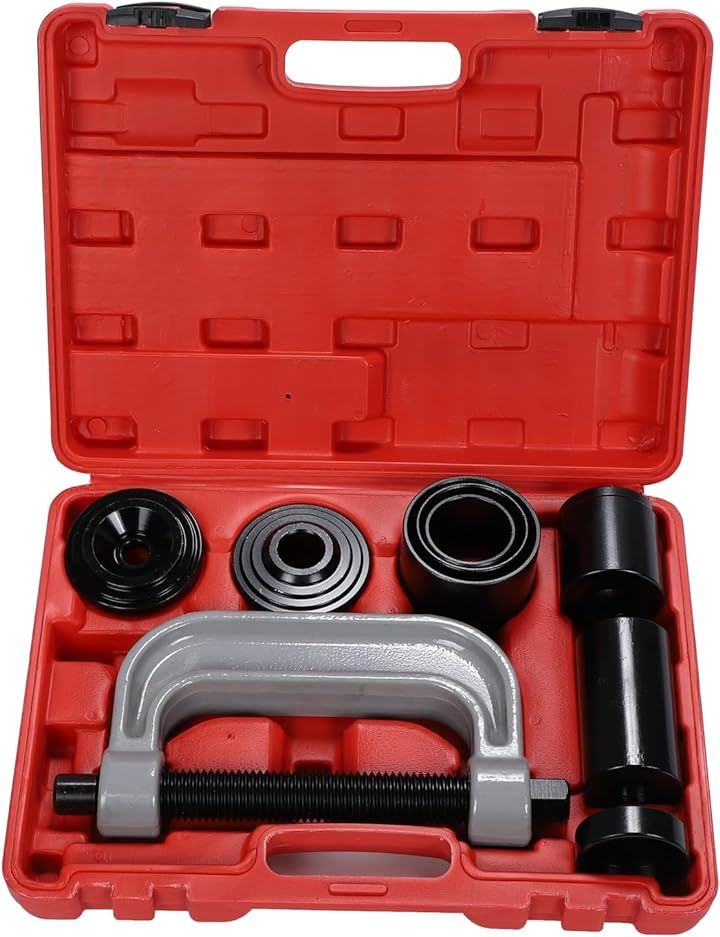 ボールジョイント プーラー プレスツール 取り外し アダプター付き 脱着工具(赤色ケース)