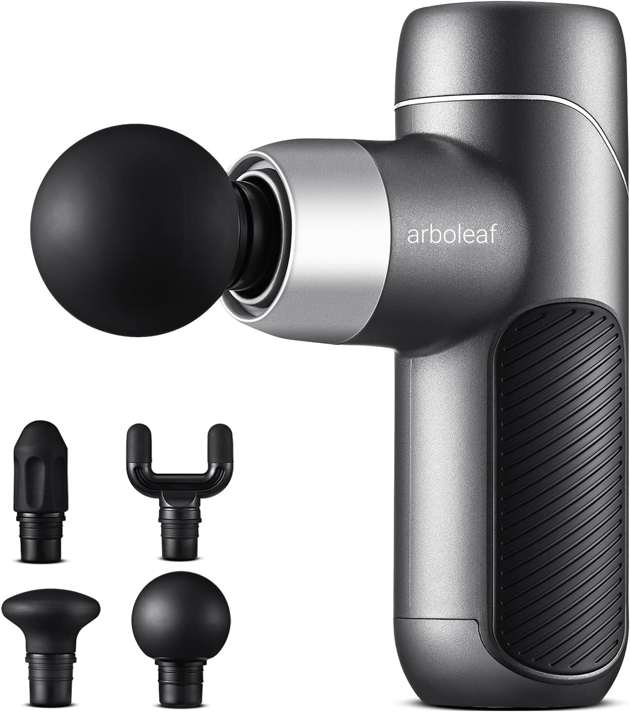 arboleaf 筋膜リリースガン ハンディガン MINI 自適応モード付き 4つのシリコンヘッド付属 5段階強力振動 筋膜リリース 筋膜ガン Type-C充電式 2000mAh*2大容量(8時間以上