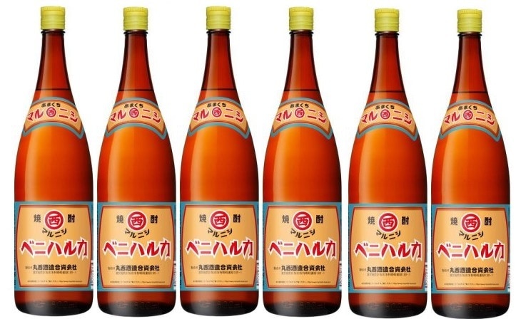 【送料無料】丸西酒造 マルニシ ベニハルカ あまくち 芋焼酎 25度 1800ml 1.8L1ケース/6本【本州(一部地域を除く)は送料無料】