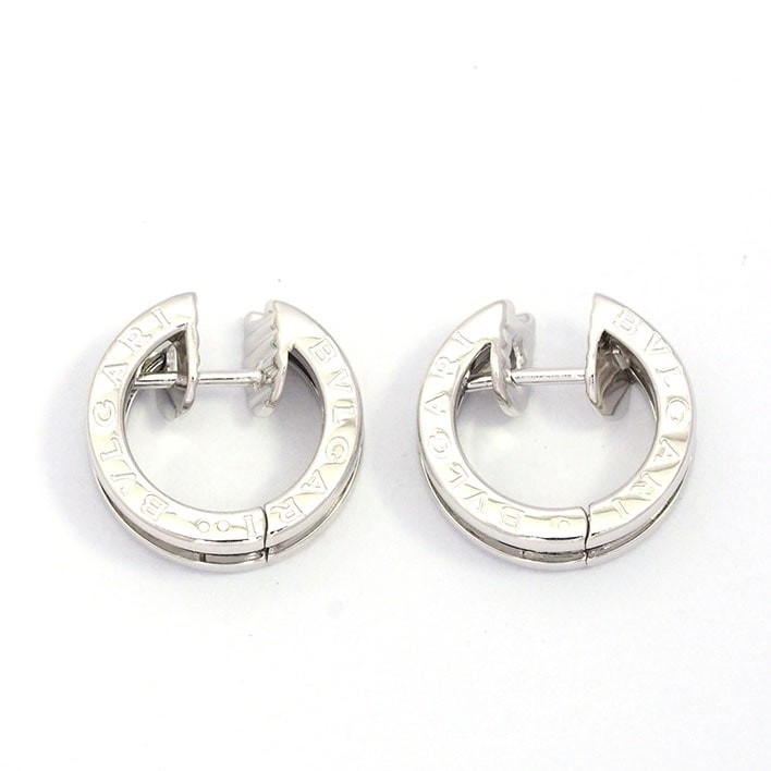 【新品仕上げ済み】【新品同様】ブルガリ B.zero1 ビーゼロワン キャッチ一体型スタッドタイプ K18WG 【ピアス】