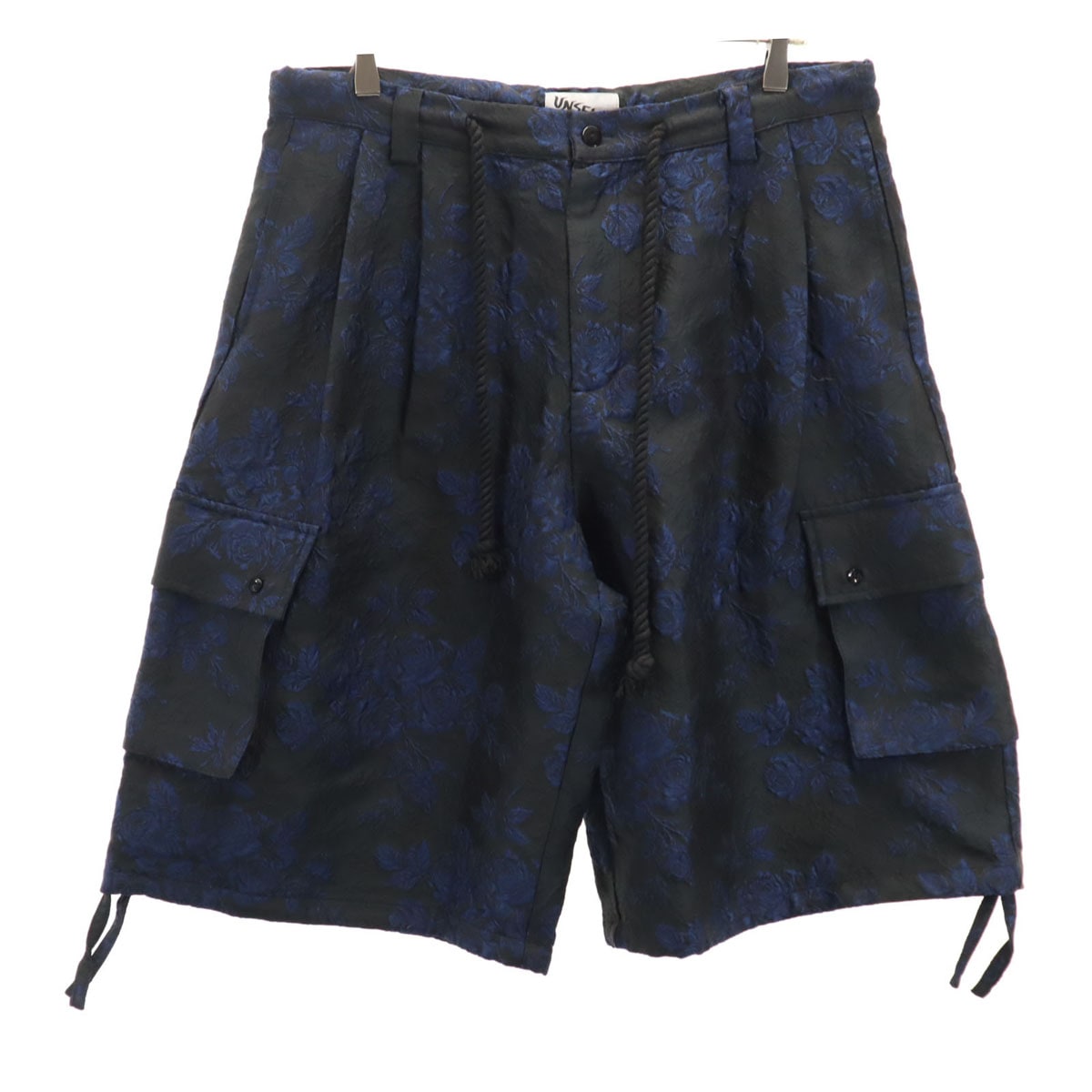 UNSELDs アンセルズ ローズ 刺繍 カーゴショートパンツ L ブラック メンズ 古着