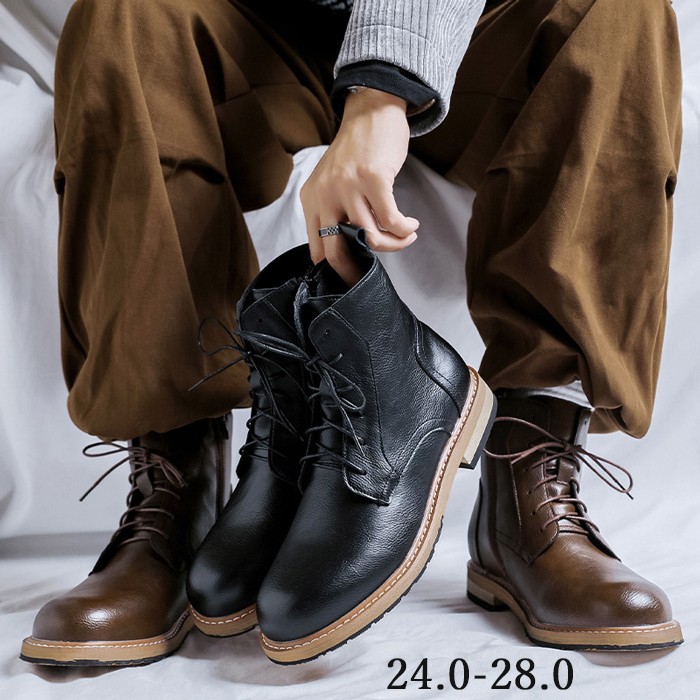超特価ブーツ メンズ ブーツメンズ アウトドアブーツ ハイキング トレッキングシューズ レースアップブーツ 編み上げブーツ ファッショナブル ハイカット 防水 滑り止め ブラック ブラウン 24.0