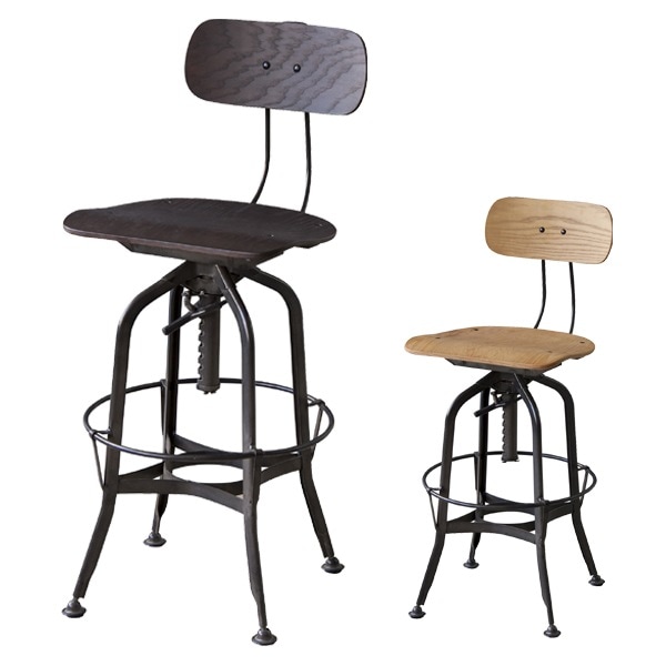 椅子 カウンターチェア カウンター椅子 バーチェア 腰掛け 背もたれあり バーチェアー 食卓 ダイニング アイアン家具 鉄 メタリック