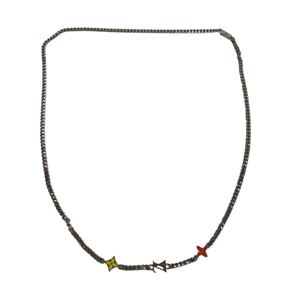 ネックレス M01951 ネックレス モノグラム ロウ ロングネックレス チェーン アクセサリー メタル シルバー