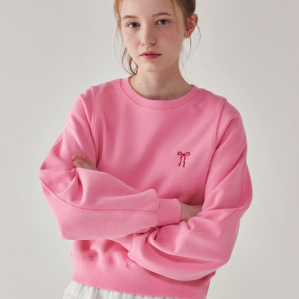 VOLUME SLEEVE RIBBON SWEATSHIRT