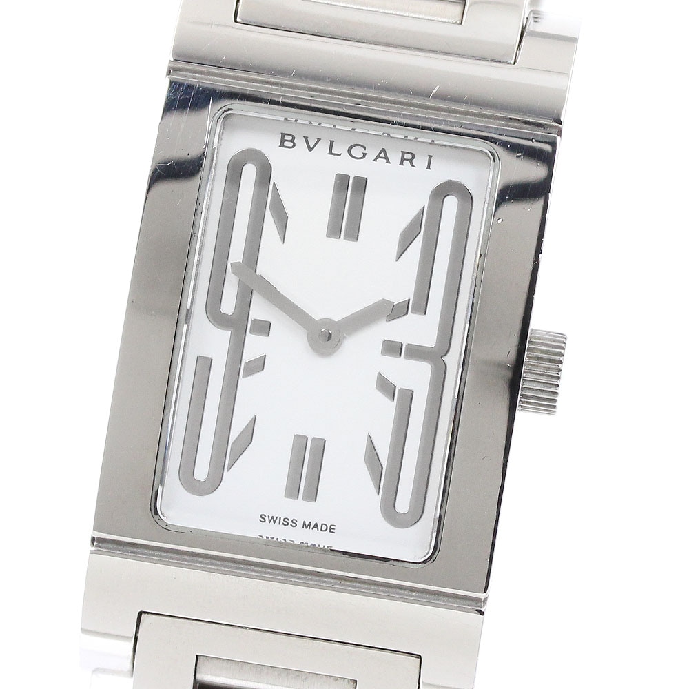 ブルガリ BVLGARI RT39S レッタンゴロ クォーツ レディース 箱・保証書付き_939375【中古】