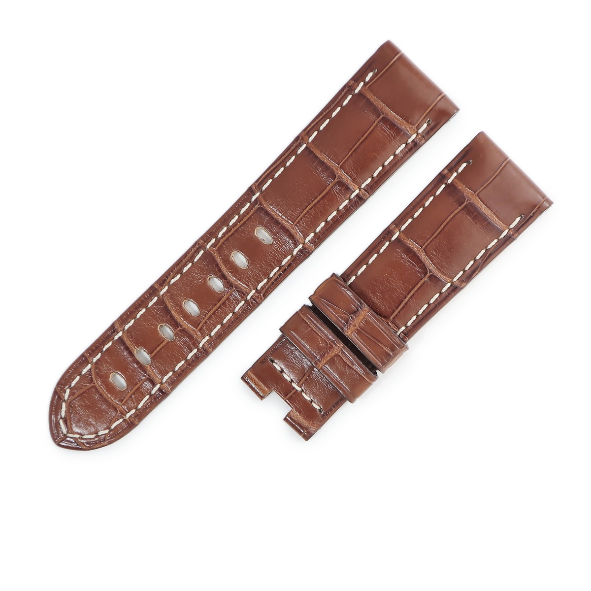 パネライ PANERAI 腕時計パーツ 純正 ルミノール用 クロコバンド クロコダイル ブラウン 未使用 替え ベルト バンド ストラップ 22ｍｍ バックル用 ブラウン 【中古】 26,646円
