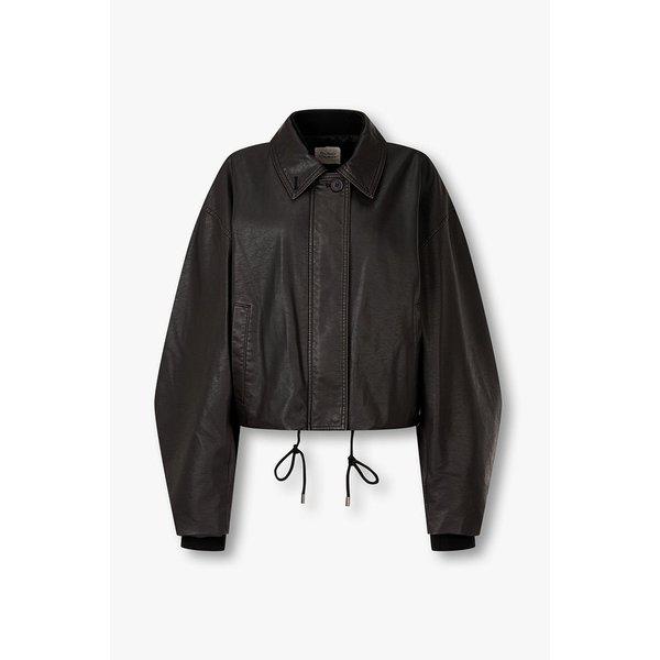 ショートシンセティックレザージャンパー9105361102099