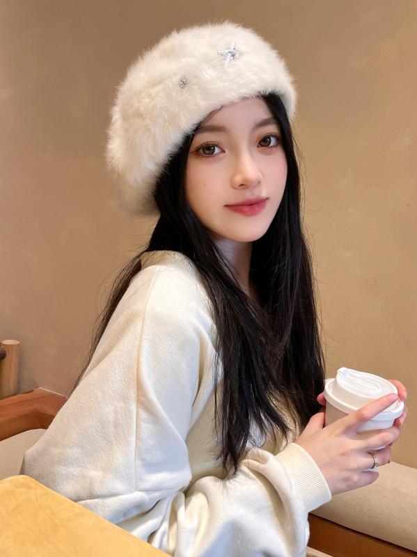 秋冬 コーデ レディース ファッション オシャレ アイテム カワイイ シンプル 大人カワイイ リボン ベレー帽 快適 画家帽子