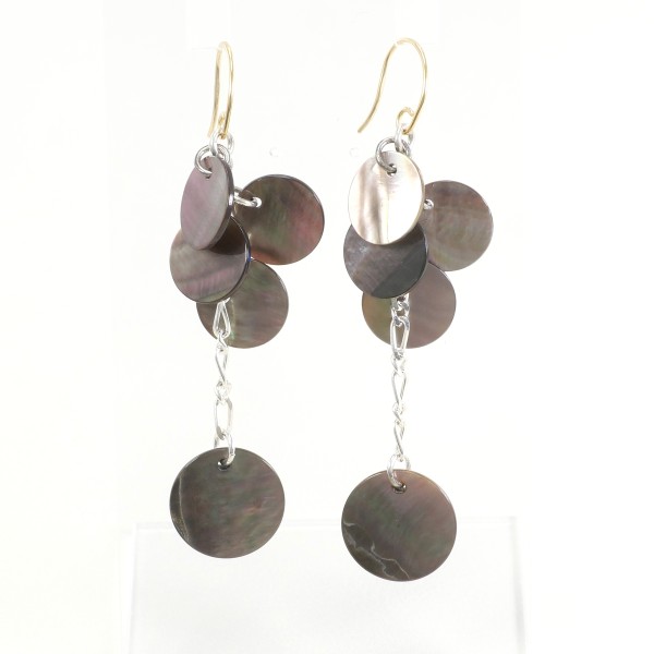 エテ K18YG シルバー ピアス シェル 総重量約3.4g ジュエリー 中古