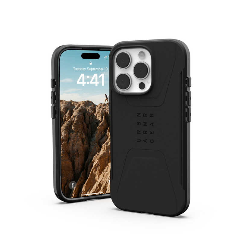 UAG　iPhone 16 Pro 耐衝撃ケース MAGSAFE対応 CIVILIAN ブラック　UAG-IPH24MA-CMS-BK